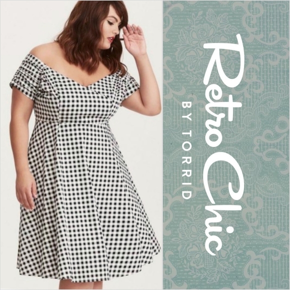 torrid Dresses & Skirts - NEW Gingham Torrid Retro Chic Dress Sz 12 NWT Pinup Rockabilly VHTF Rare